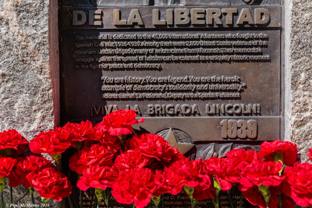 Abraham Lincoln Brigade Memorial at James Madison Park, Photo by Paul McMahon